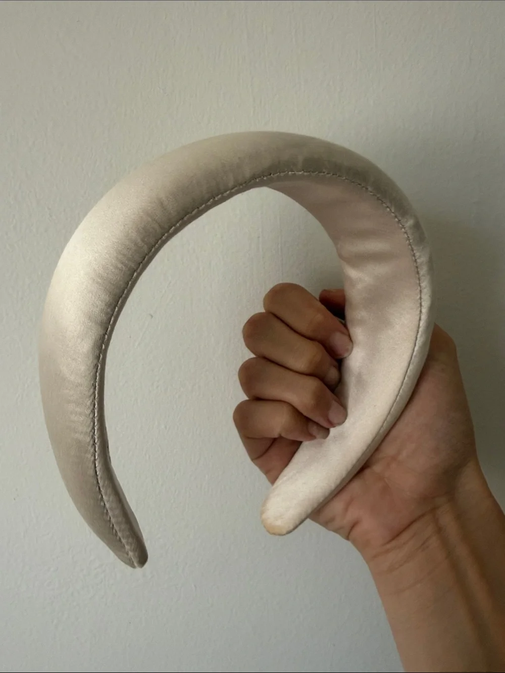 Loeffler Randall Bellamy Cream Satin Headband